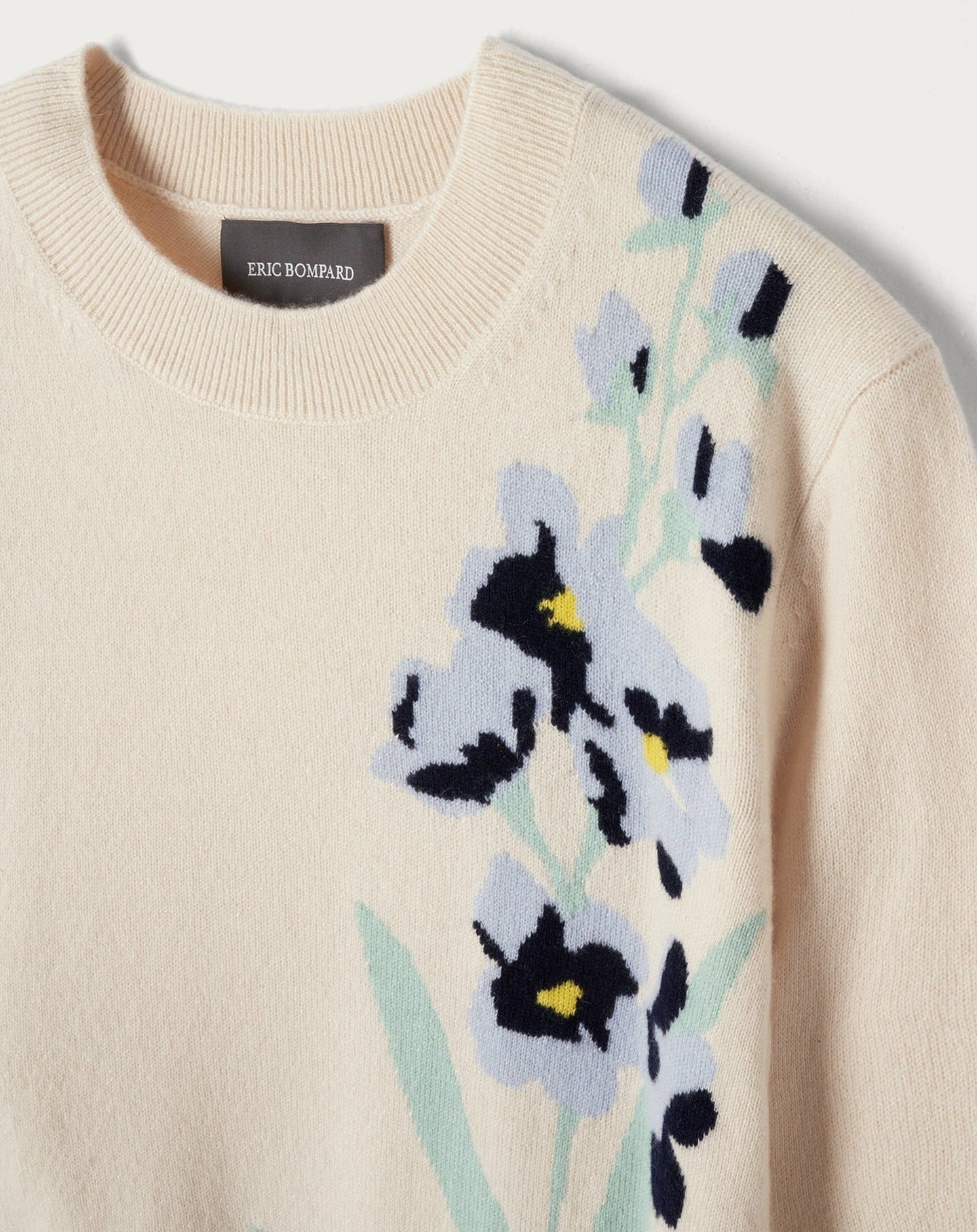 RECO140Ras De Cou Intarsia Herboriste - Cream