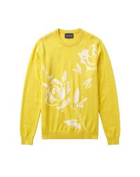 RECO45Ras de cou intarsia roses - Jaune