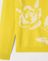 RECO45Ras de cou intarsia roses - Jaune