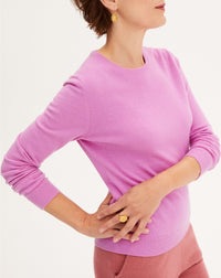 Classic cashmere crew neck jumper - Clématite