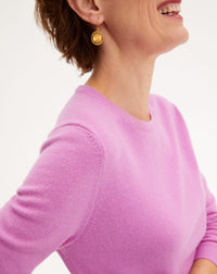 Classic cashmere crew neck jumper - Clématite