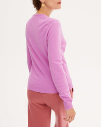 Classic cashmere crew neck jumper - Clématite