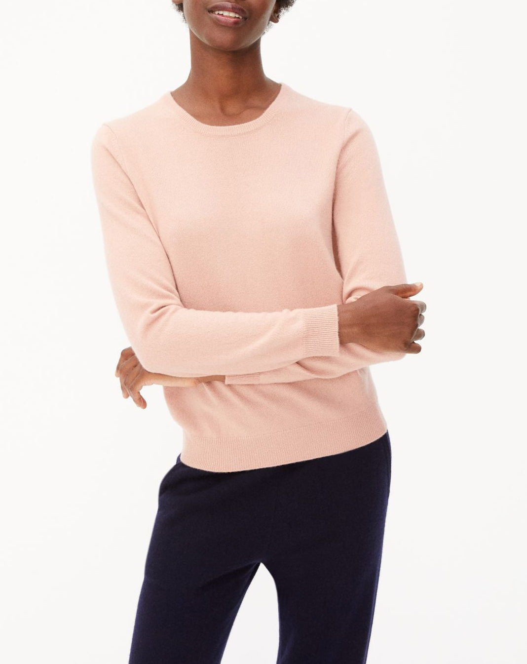 Classic cashmere crew neck jumper - Blush