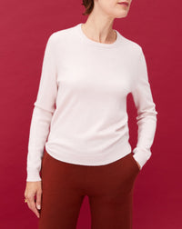 Pull ras de cou classique en cachemire - Aubepine chiné