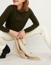 Classic cashmere crew neck jumper - Kale