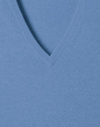 Classic cashmere V jumper - Egyptian Blue