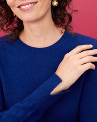 Pull cintré à fentes en cachemire et soie - Royal