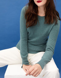 Slim-fit cashmere and silk slit jumper - Horizon