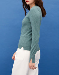 Slim-fit cashmere and silk slit jumper - Horizon