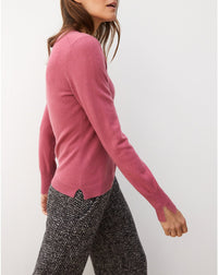Slim-fit cashmere and silk slit jumper - Bois de Rose