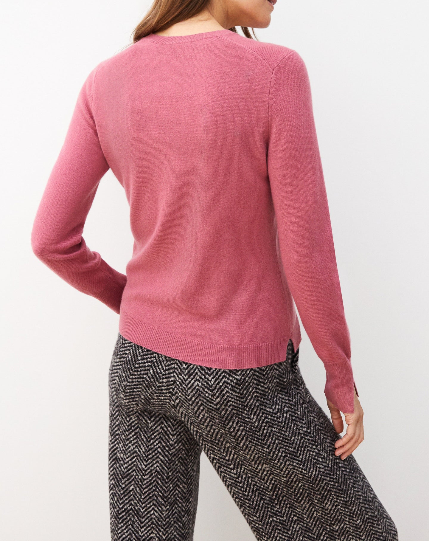 Slim-fit cashmere and silk slit jumper - Bois de Rose