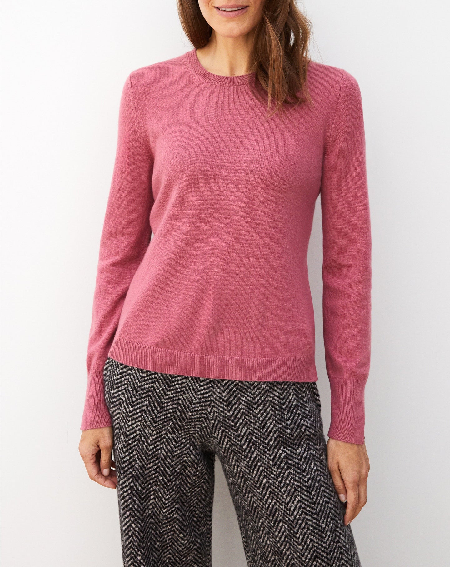 Slim-fit cashmere and silk slit jumper - Bois de Rose