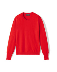 Pull ras de cou cintré à fentes en cachemire et soie - Rouge Gorge