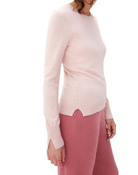 Slim-fit cashmere and silk slit jumper - Nuage