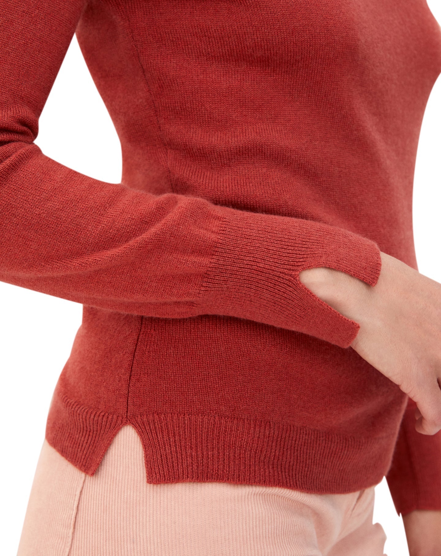 Pull cintré à fentes en cachemire et soie - Sienne