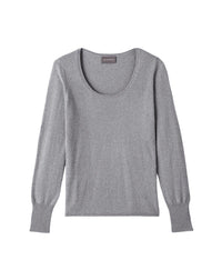 Pull ras de cou à decolleté danseuse en cachemire - Flanelle