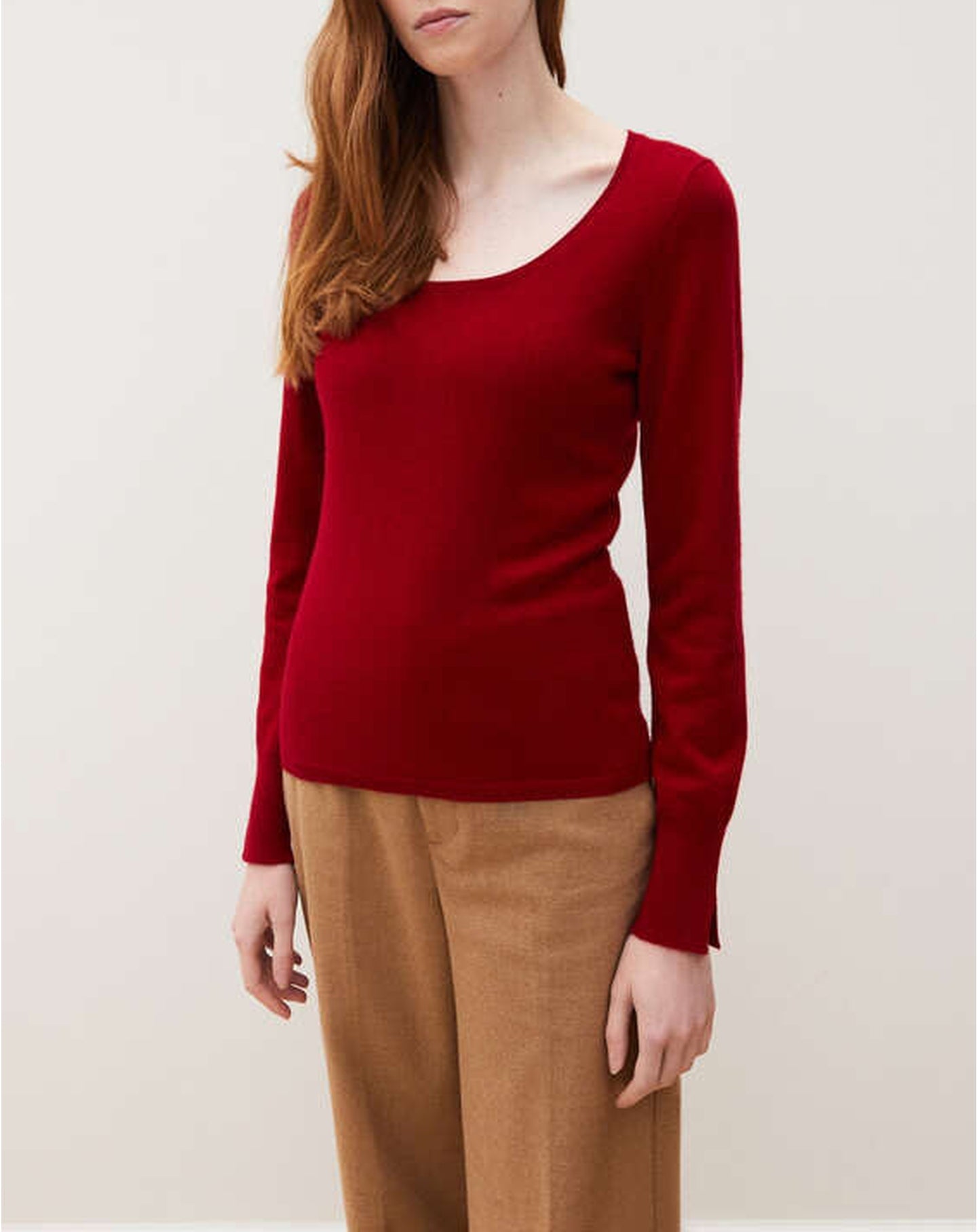 RECO75Ras De Cou Décolleté Danseuse Fentes Poignets - Rouge Guarana
