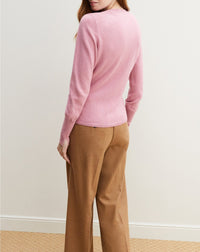 Slim-fit V-neck cashmere and silk slit jumper - Azalée