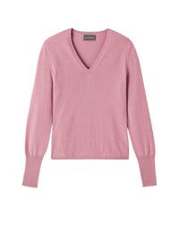 Slim-fit V-neck cashmere and silk slit jumper - Azalée