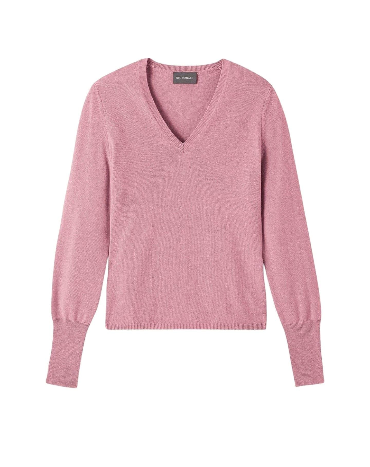Slim-fit V-neck cashmere and silk slit jumper - Azalée