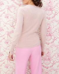 Slim-fit V-neck cashmere and silk slit jumper - Pétale