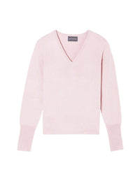 Slim-fit V-neck cashmere and silk slit jumper - Pétale