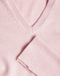 Slim-fit V-neck cashmere and silk slit jumper - Pétale