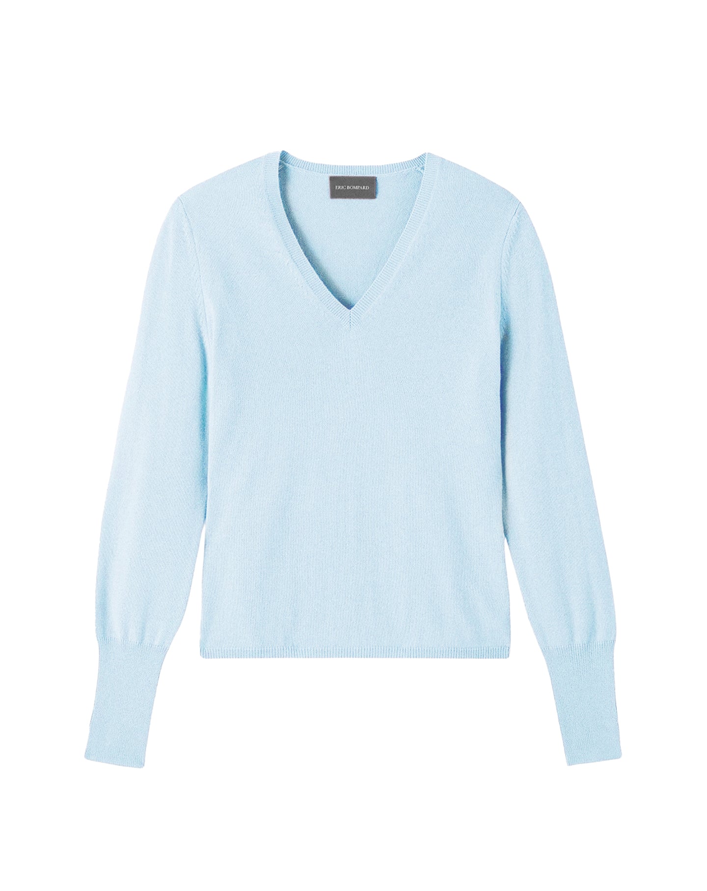 Slim-fit V-neck jumper with cashmere and silk wrist slits - Nuage
