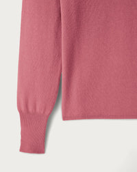 Slim-fit V-neck jumper with cashmere and silk slits - Bois de Rose