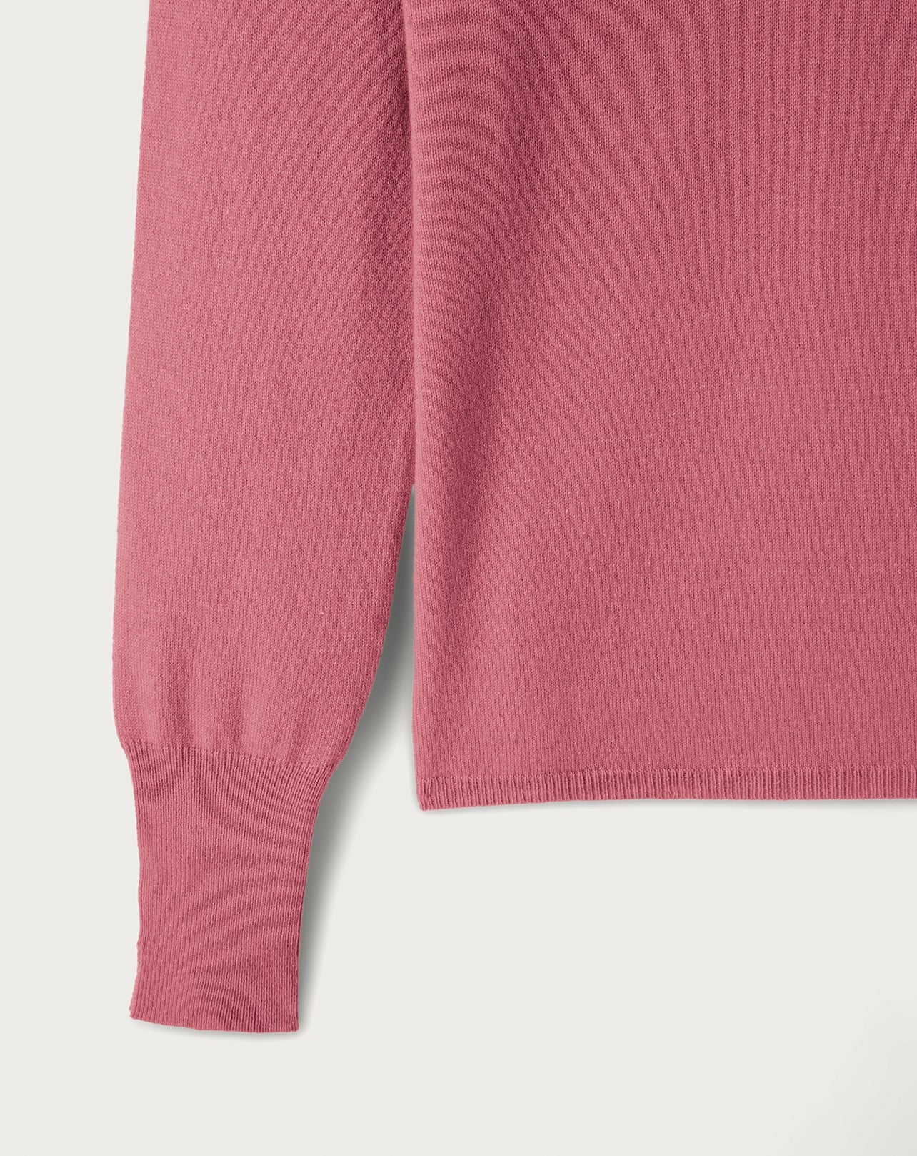Slim-fit V-neck jumper with cashmere and silk slits - Bois de Rose