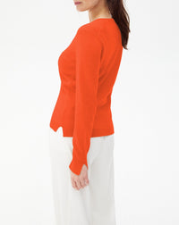 Slim-fit cashmere jumper with slit cuffs - Passion