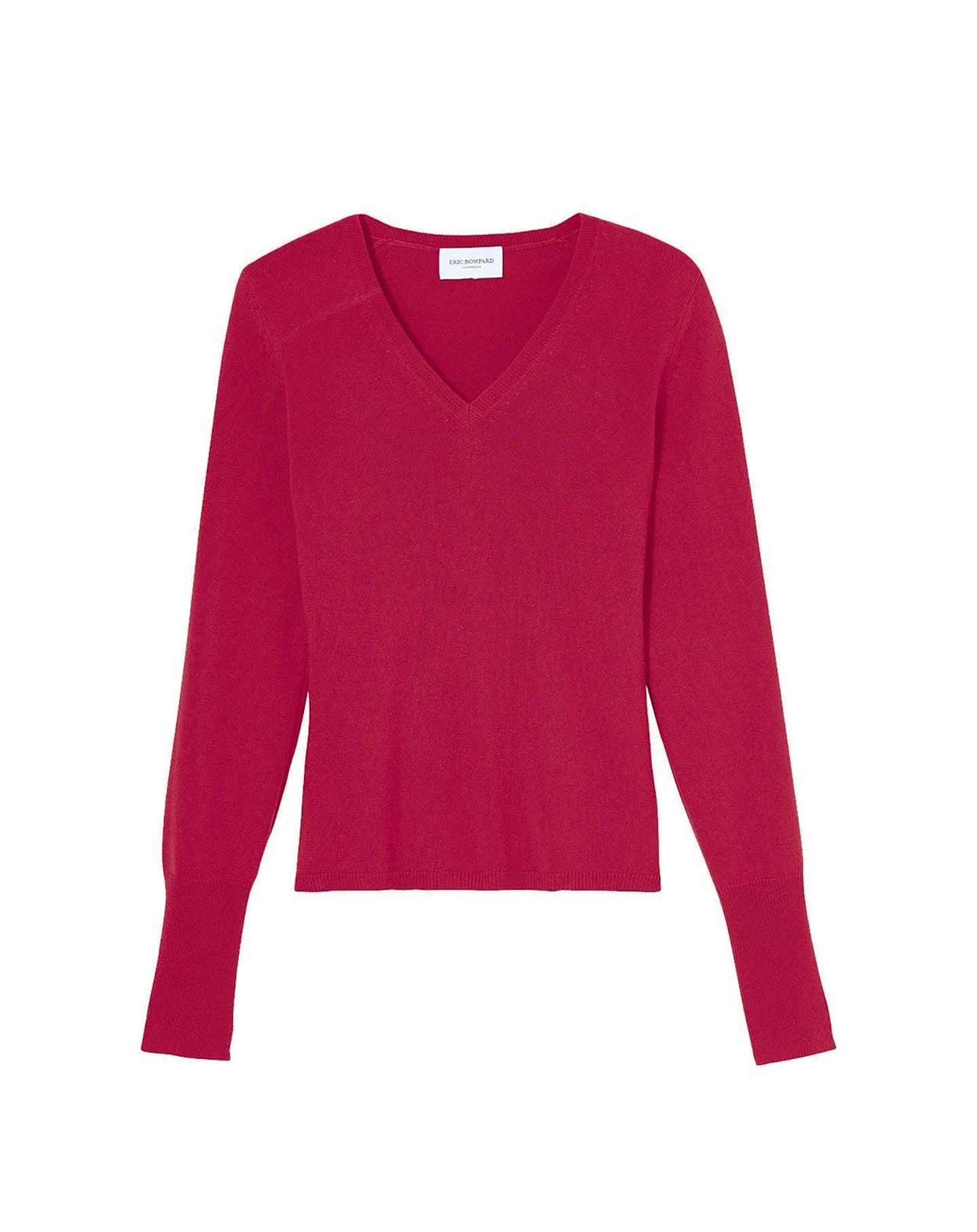 Slim-fit cashmere and silk V jumper - Pink Cosmopolitan