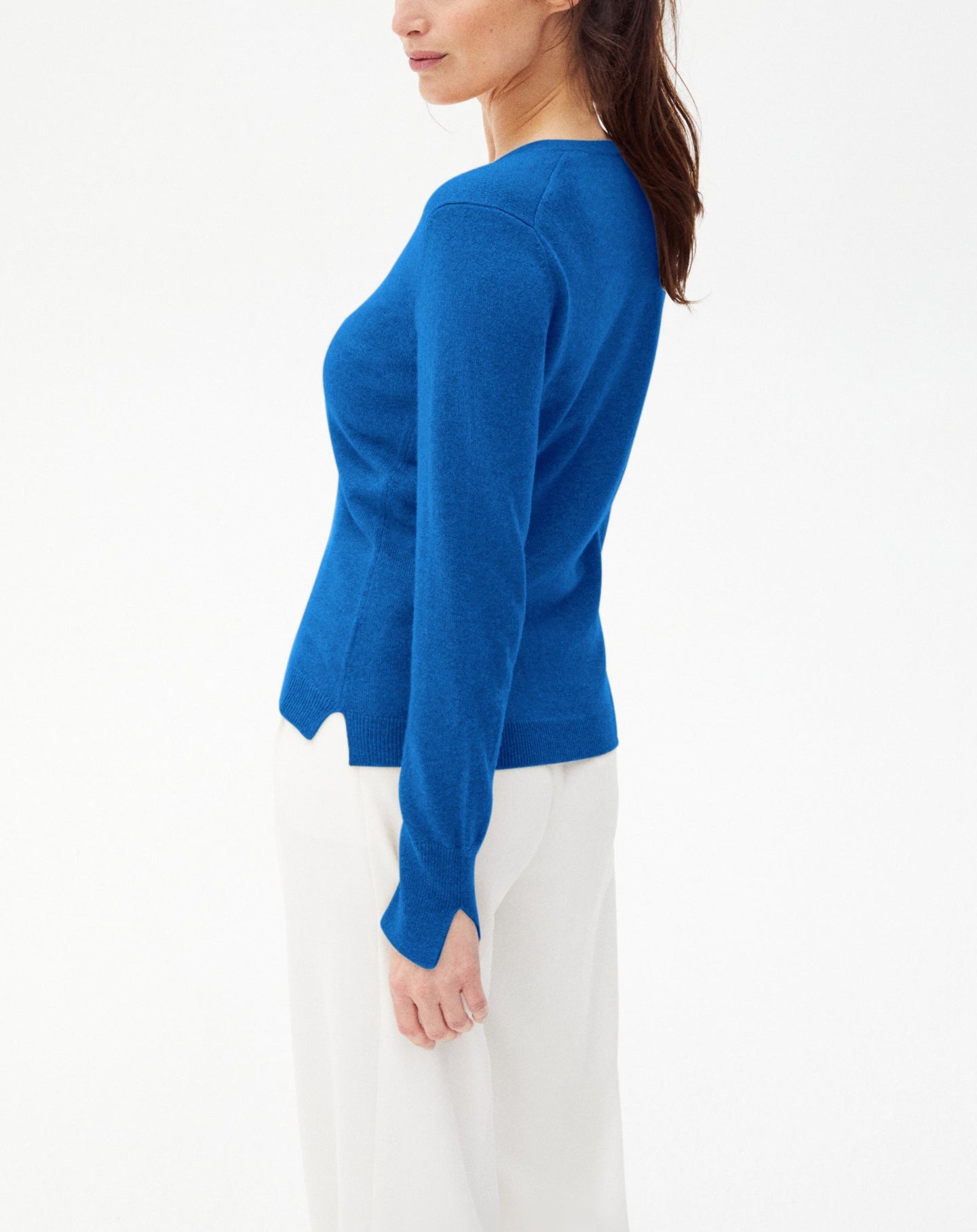 Slim-fit cashmere jumper with slit cuffs - Bosphore