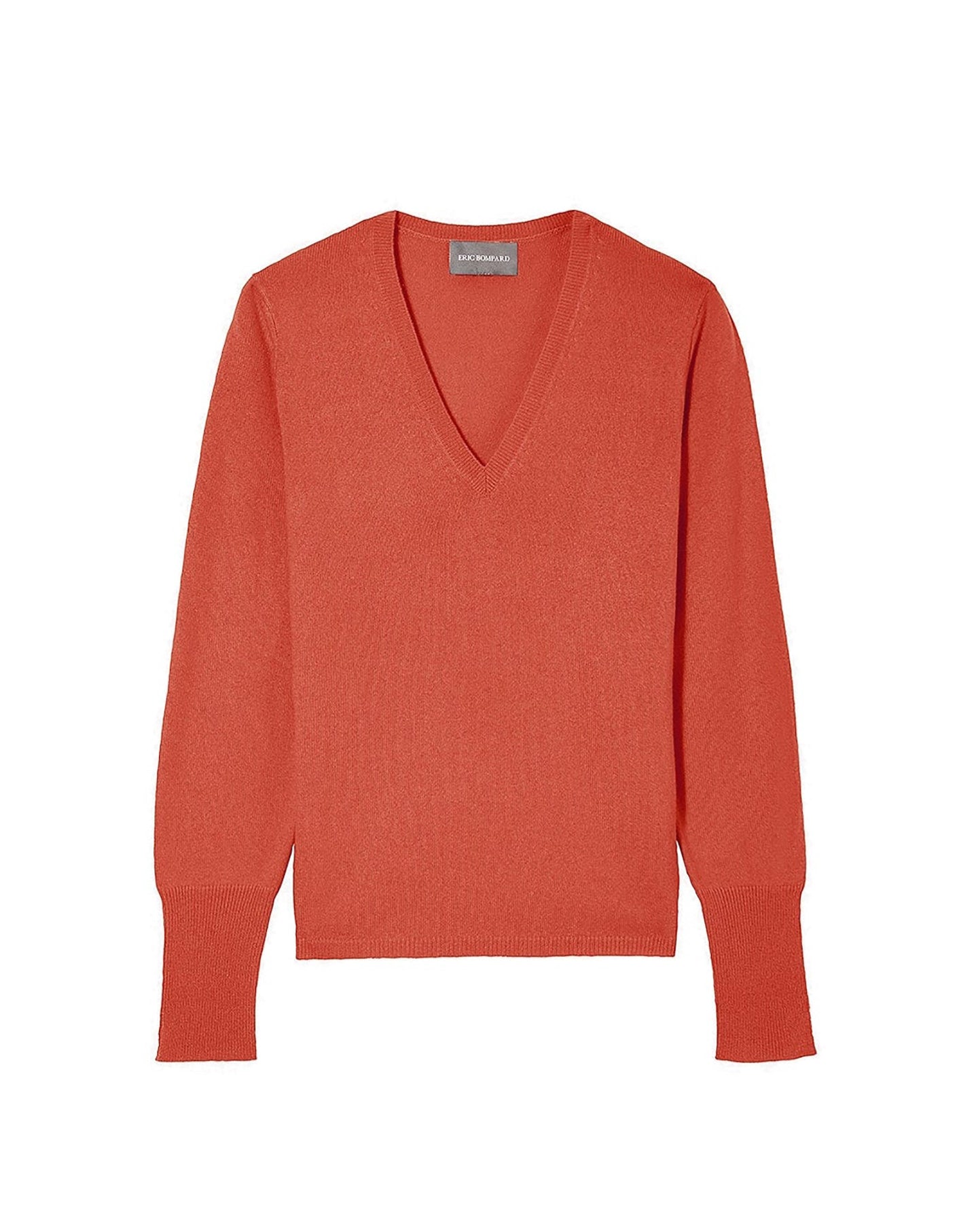 Slim-fit V-neck jumper with cashmere and silk wrist slits - Sienne