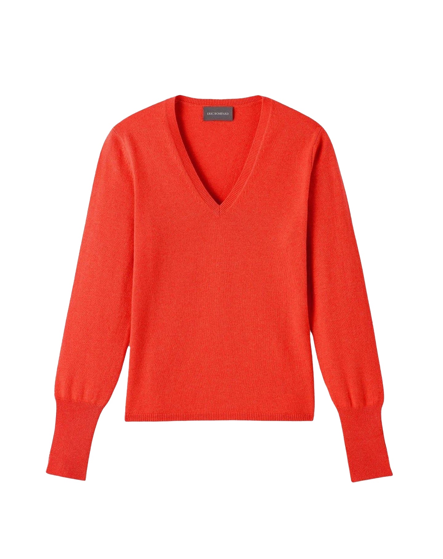 Slim-fit V-neck cashmere and silk slit jumper - Lipstick
