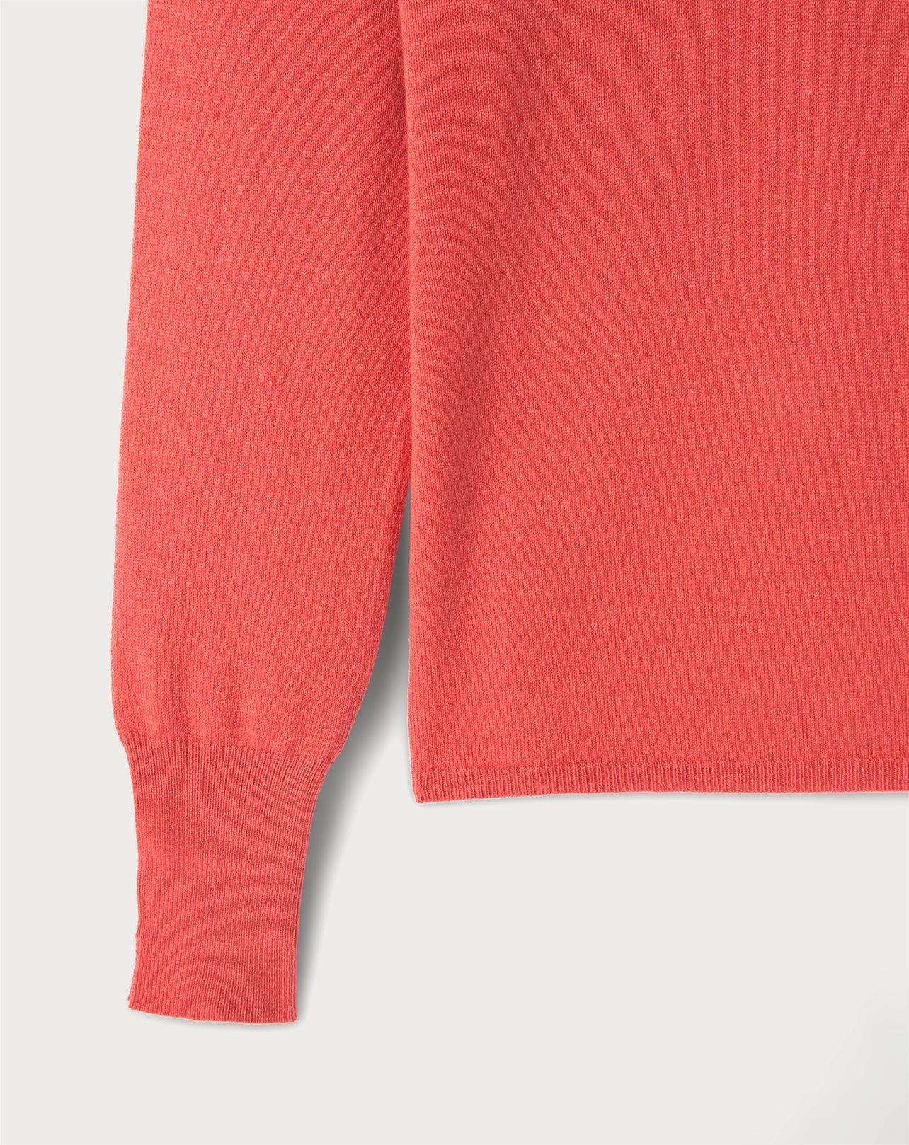 Slim-fit V-neck cashmere and silk slit jumper - Papaya