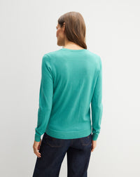 Ultra-fine cashmere V jumper - Persian Blue