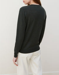Cashmere plunging V-neck jumper - Hunting