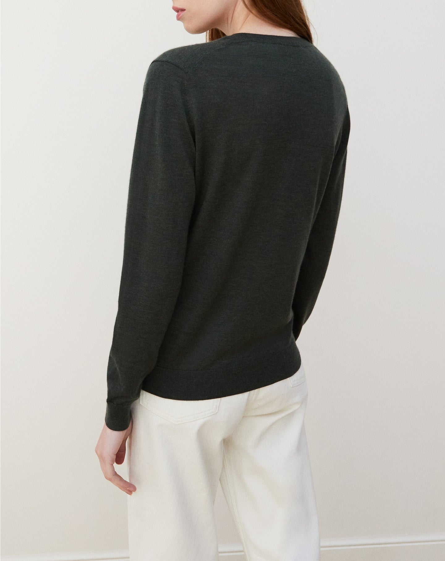 Cashmere plunging V-neck jumper - Hunting