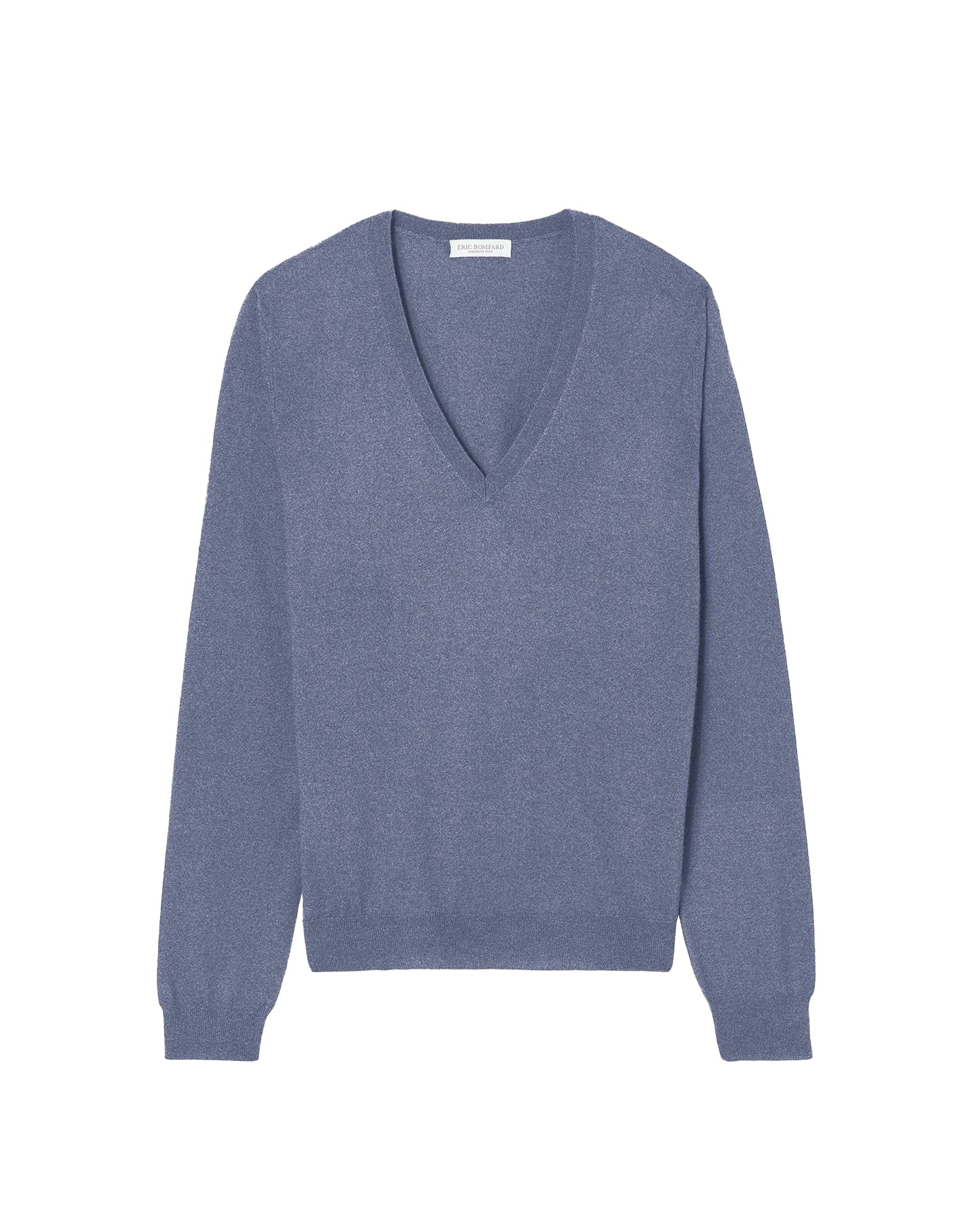 Ultra-fine cashmere V jumper - Denim