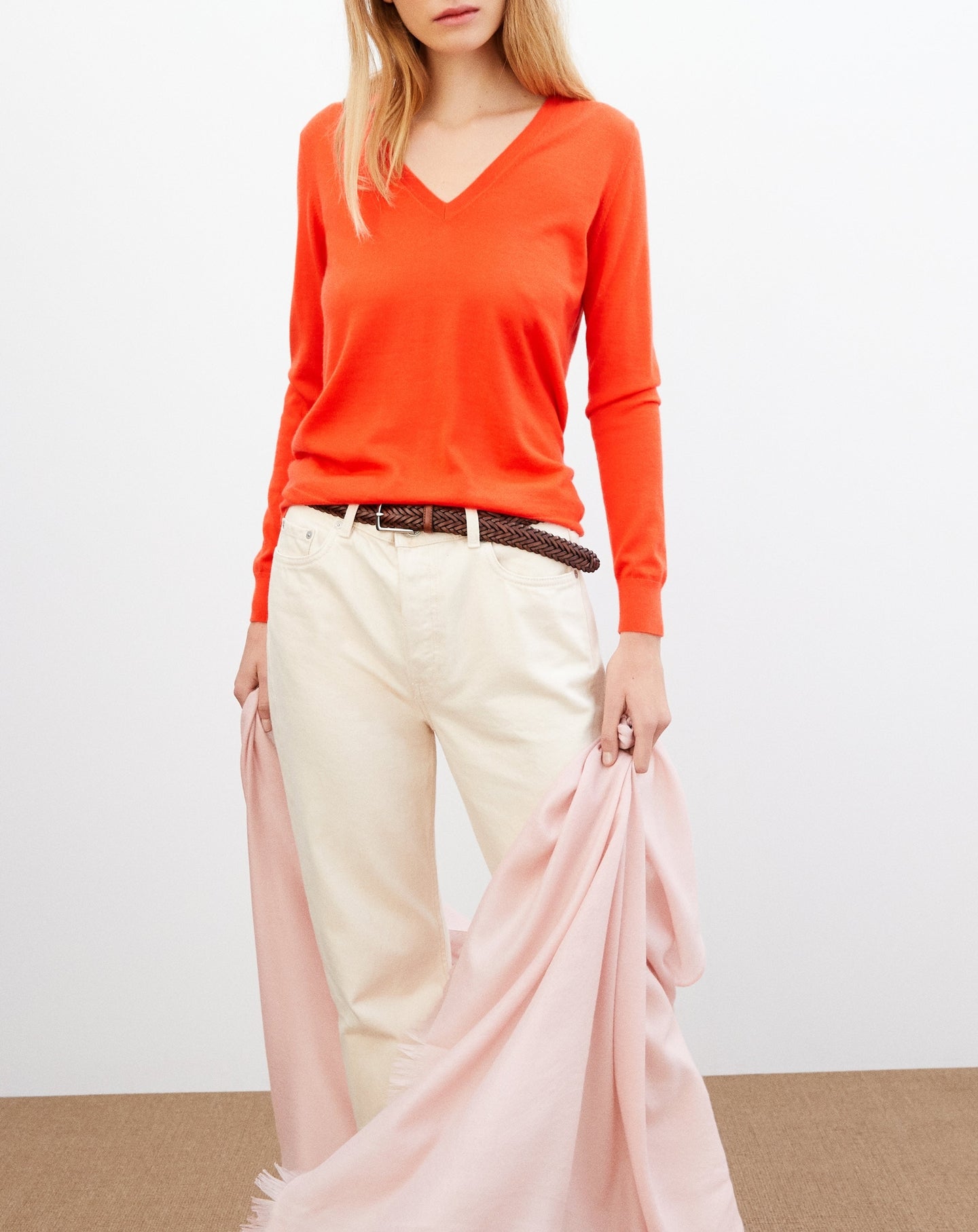 Ultra-fine cashmere jumper - Fire