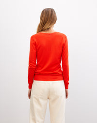 Ultra-fine cashmere V jumper - Rouge Freschia