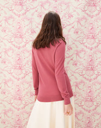 Ultra-fine cashmere V-neck jumper - Bois de Rose