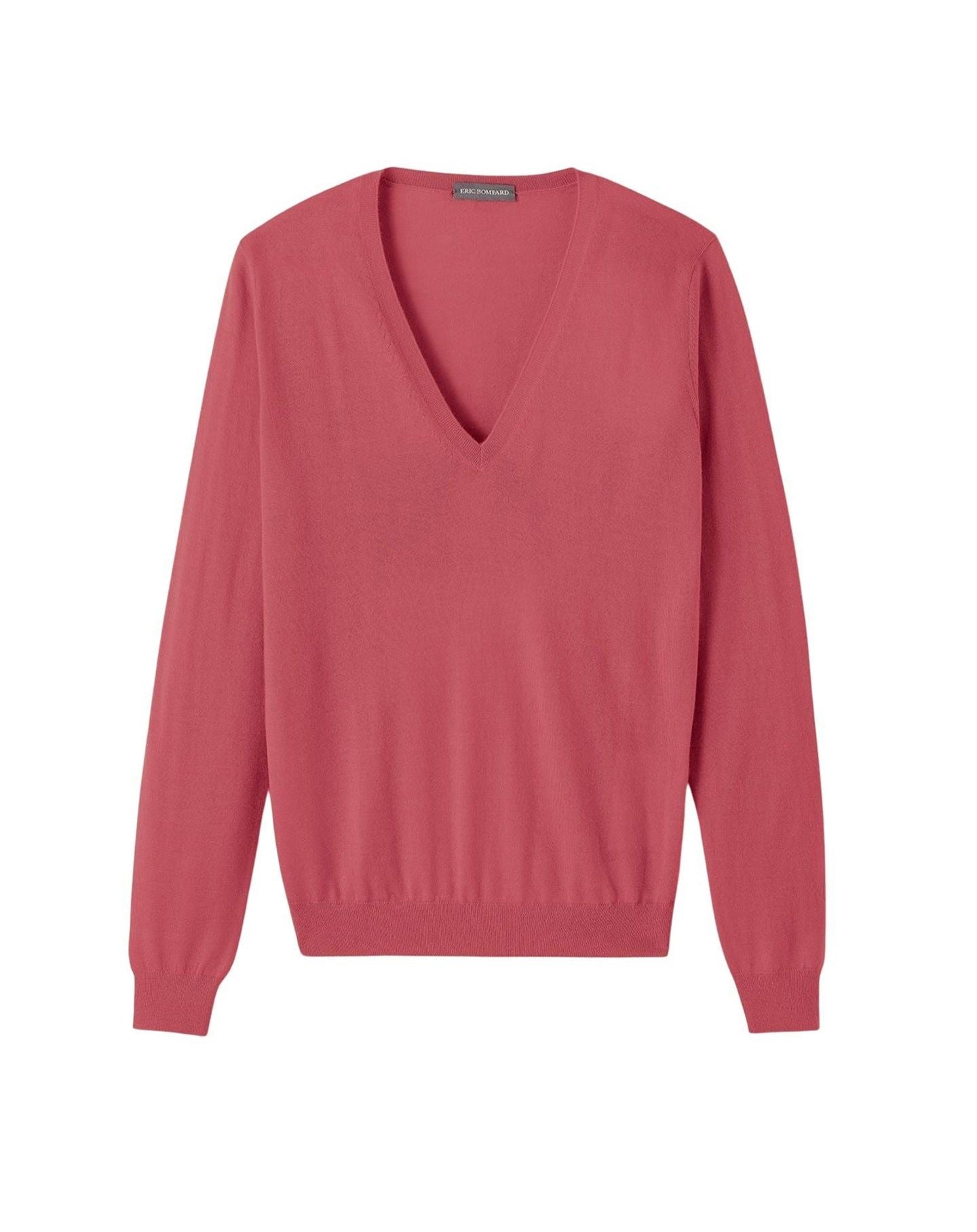 Ultra-fine cashmere V-neck jumper - Bois de Rose