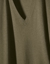 Ultra-fine cashmere V jumper - Khaki