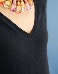 Ultra-fine cashmere V-neck jumper - Graphite