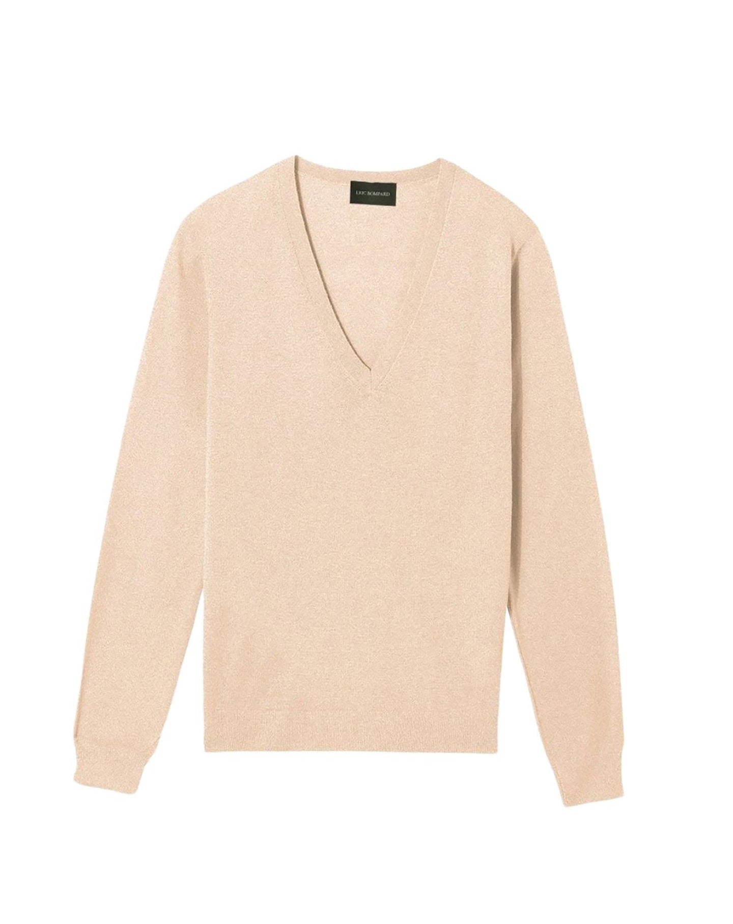 Ultra-fine cashmere V-neck jumper - Sepia
