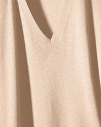 Ultra-fine cashmere V-neck jumper - Sepia