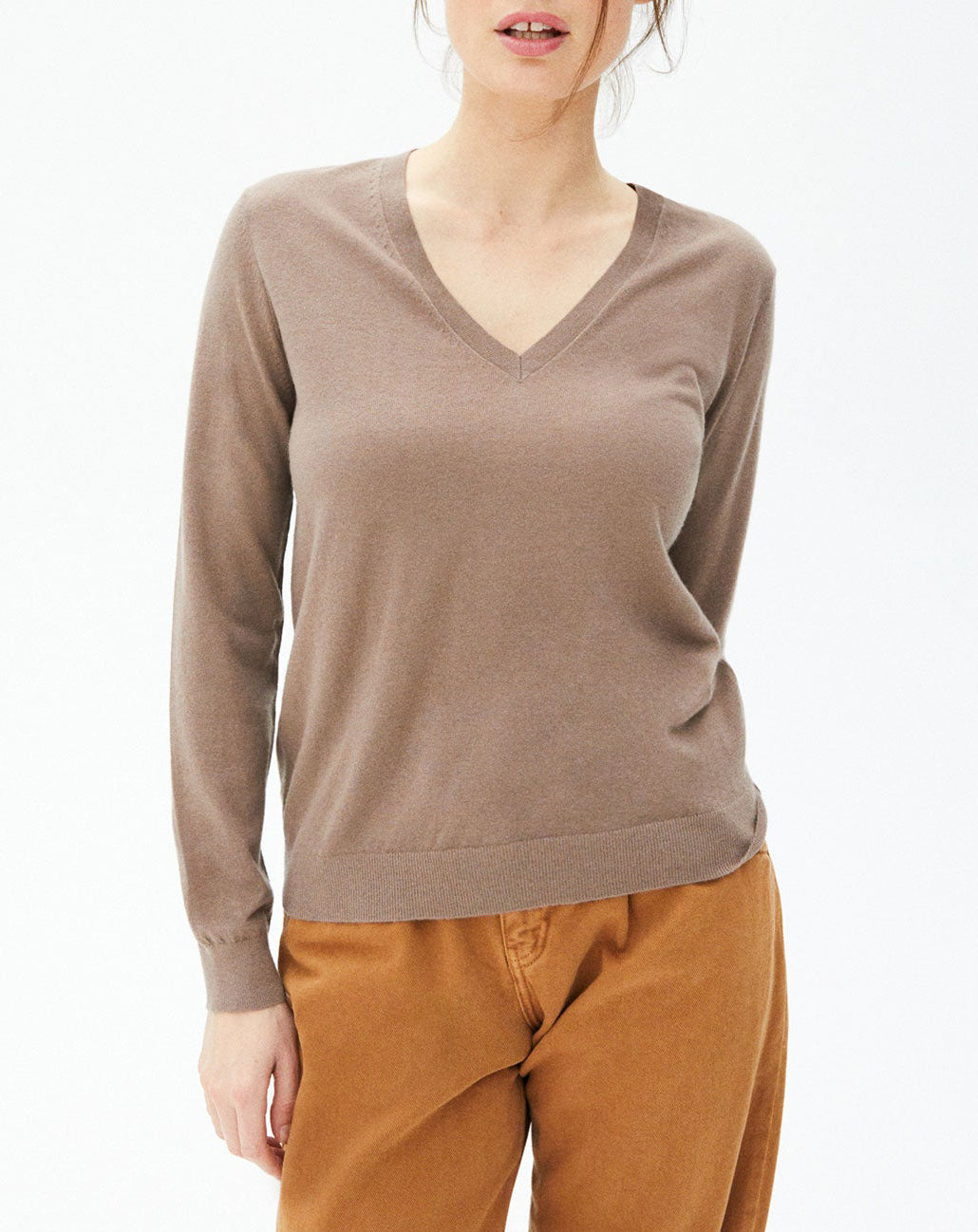 Ultra-fine cashmere V-neck jumper - Coriandre