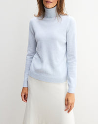 Pull col roulé classique en cachemire - Nuage